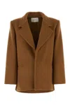 SAINT LAURENT CAMEL WOOL COAT