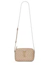 Saint Laurent Cappuccino Leather Lou Crossbody Bag In Sand
