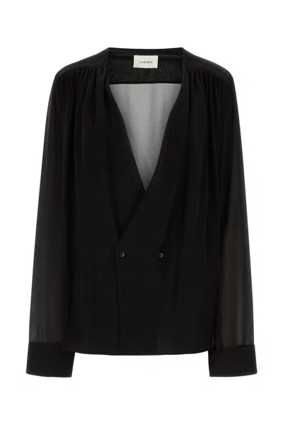 SAINT LAURENT BLACK CREPE SHIRT