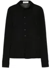 Saint Laurent Button-up Mesh Shirt In Black