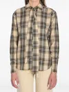 Saint Laurent Lavalliere Cassandre Long Sleeve Shirt In Brown