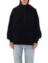 Saint Laurent Camionneur Molleton Hoodie In Black