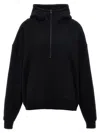 Saint Laurent Hooded Sweatshirt With Half Zip In Black