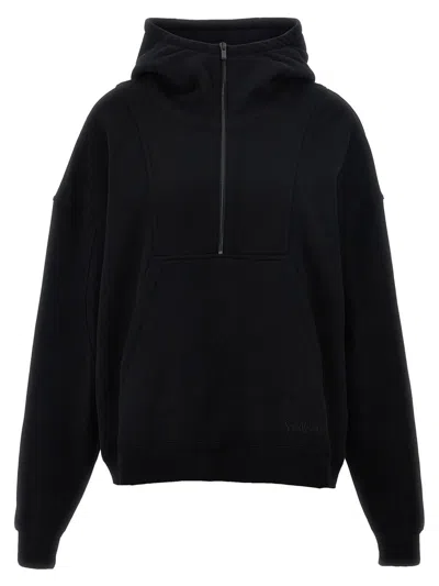 Saint Laurent Half-zip Hoodie In Black