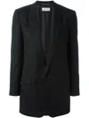 Saint Laurent Shadow Zebra Virgin Wool Blazer In Black
