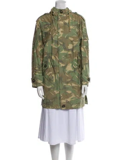 Pre-owned Saint Laurent Camouflage Print Parka In Green