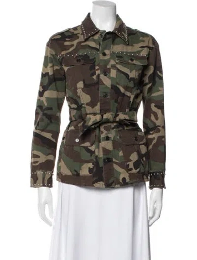 Pre-owned Saint Laurent Camouflage Print Utility Jacket In Green