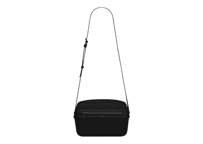 Pre-owned Saint Laurent Camp Camera Bag In Econyl And Lambskin In Noir