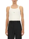 Saint Laurent Canottiera Cassandre In White