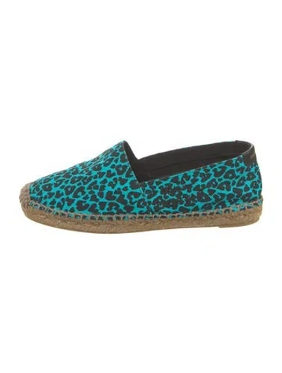 Pre-owned Saint Laurent Canvas Animal Print Espadrilles In Blue