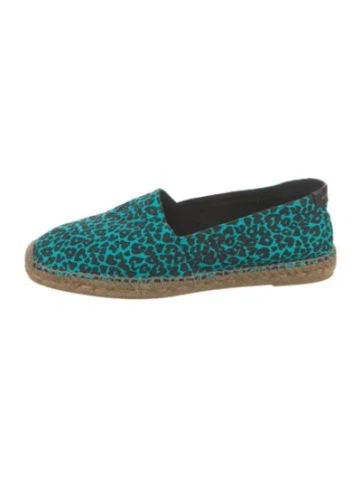 Pre-owned Saint Laurent Canvas Animal Print Espadrilles In Blue