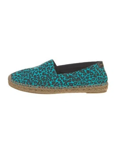 Pre-owned Saint Laurent Canvas Animal Print Espadrilles In Blue
