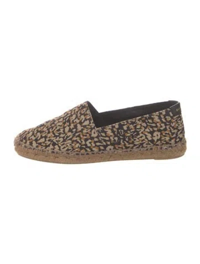 Pre-owned Saint Laurent Canvas Animal Print Espadrilles In Neutral