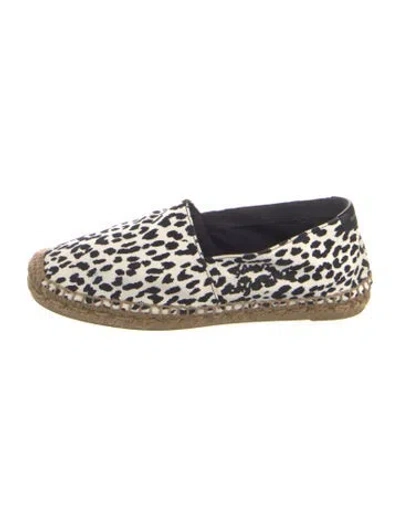 Pre-owned Saint Laurent Canvas Animal Print Espadrilles In White