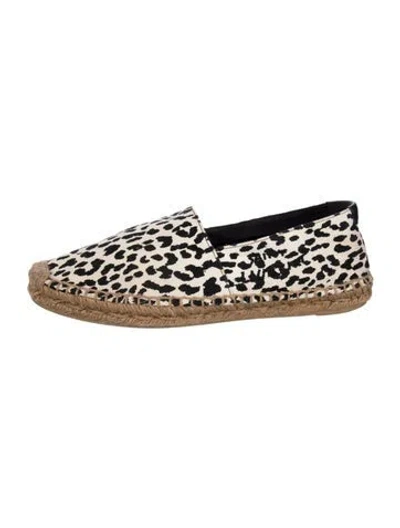 Pre-owned Saint Laurent Canvas Animal Print Espadrilles In White