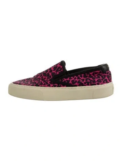 Pre-owned Saint Laurent Canvas Animal Print Sneakers In Purple