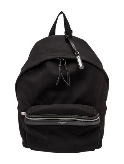 Pre-owned Saint Laurent Canvas Backpack In Black
