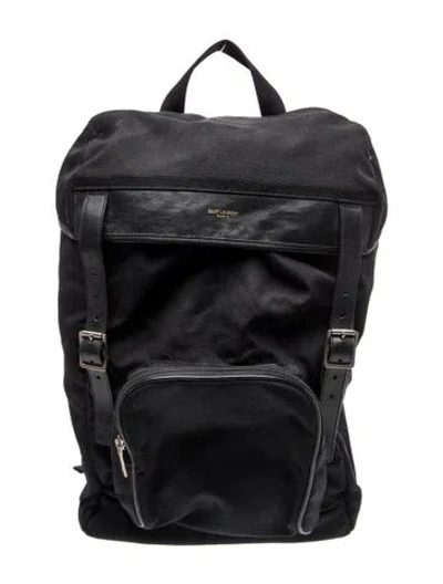 Pre-owned Saint Laurent Canvas Backpack In Black