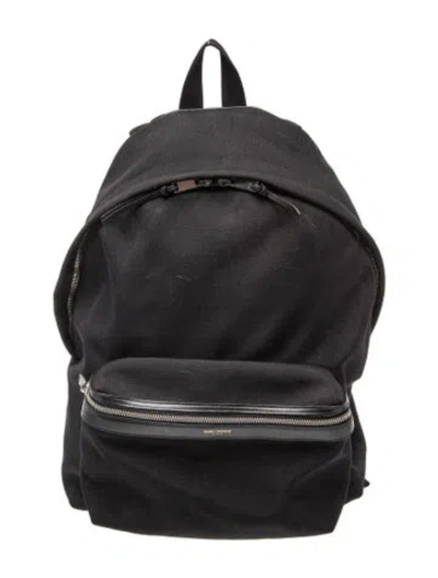 Pre-owned Saint Laurent Canvas Backpack In Black