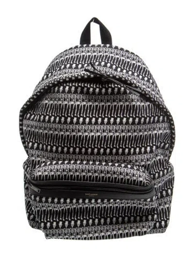 Pre-owned Saint Laurent Canvas Backpack In Black/white
