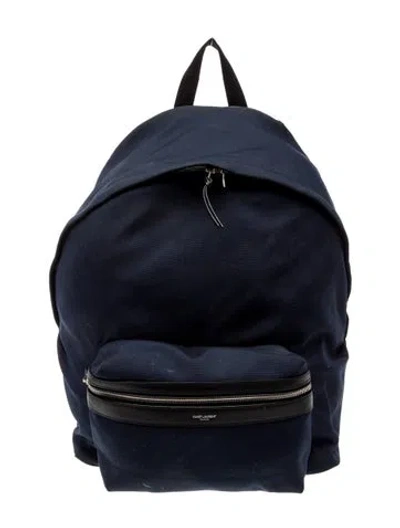 Pre-owned Saint Laurent Canvas Backpack In Blue