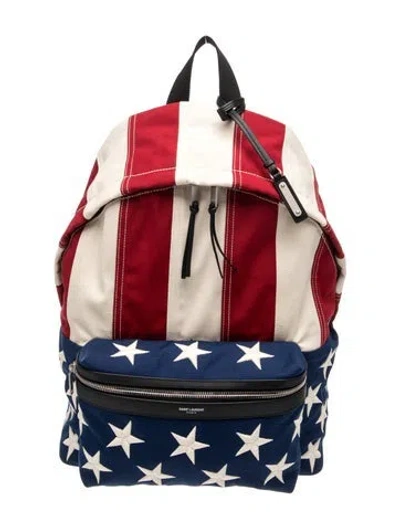 Pre-owned Saint Laurent Canvas Backpack In Blue