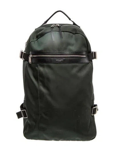 Pre-owned Saint Laurent Canvas Backpack In Green