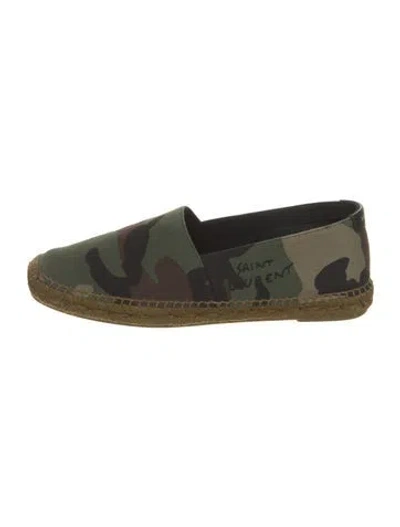Pre-owned Saint Laurent Canvas Camouflage Print Espadrilles In Green