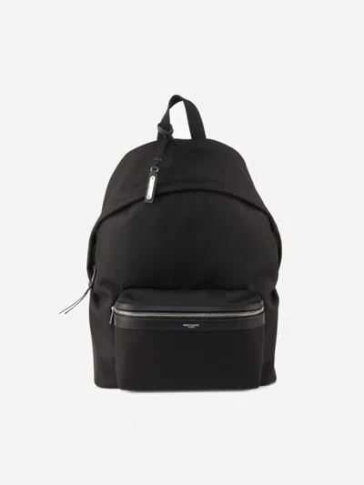 Saint Laurent Canvas City Backpack In Black