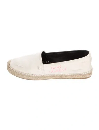 Pre-owned Saint Laurent Canvas Distressed Accents Espadrilles In Neutral