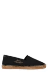 Saint Laurent Canvas Slip-on Espadrilles With Embroidered Logo Detail In Black