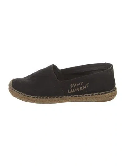 Pre-owned Saint Laurent Canvas Espadrilles In Black