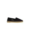 Saint Laurent Canvas Slip-on Espadrilles With Embroidered Logo Detail In Nero/nero