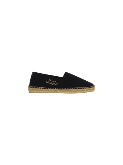 SAINT LAURENT BLACK CANVAS ESPADRILLES