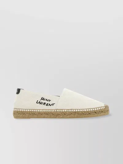 SAINT LAURENT CANVAS ESPADRILLES WITH JUTE SOLE AND ROUND TOE