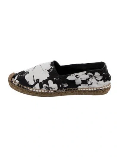 Pre-owned Saint Laurent Canvas Floral Print Espadrilles In Black
