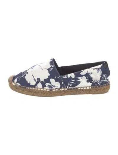 Pre-owned Saint Laurent Canvas Floral Print Espadrilles In Blue