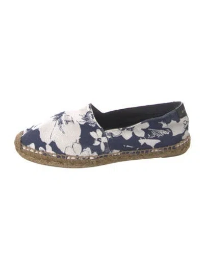Pre-owned Saint Laurent Canvas Floral Print Espadrilles In Blue