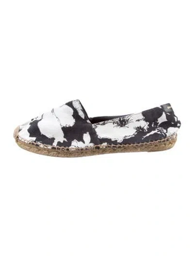 Pre-owned Saint Laurent Canvas Floral Print Espadrilles In White