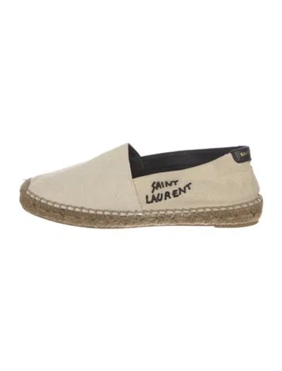 Pre-owned Saint Laurent Canvas Graphic Print Espadrilles In Neutral