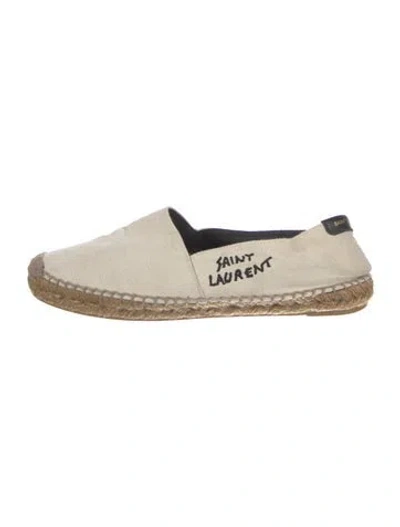 Pre-owned Saint Laurent Canvas Graphic Print Espadrilles In Neutral