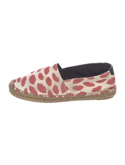 Pre-owned Saint Laurent Canvas Graphic Print Espadrilles In Neutrals
