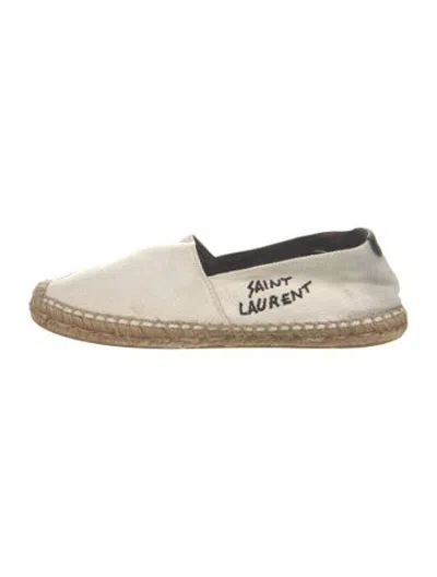 Pre-owned Saint Laurent Canvas Graphic Print Espadrilles In Neutrals