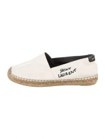 Pre-owned Saint Laurent Canvas Graphic Print Espadrilles In White