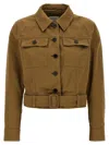 Saint Laurent Short Brown Safari-style Jacket Jackets Brown In Brown