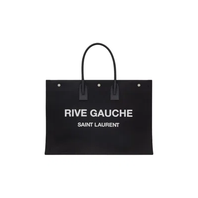 Pre-owned Saint Laurent Canvas Logo Tote Bag 'black' | Men's Size Onesize
