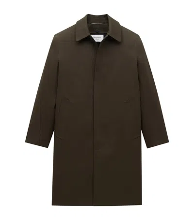 Saint Laurent Canvas Mackintosh Coat In Green