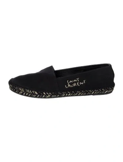 Pre-owned Saint Laurent Canvas Printed Espadrilles In Black