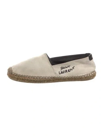 Pre-owned Saint Laurent Canvas Printed Espadrilles In Neutral