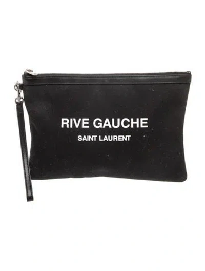 Pre-owned Saint Laurent Canvas Rive Gauche In Black